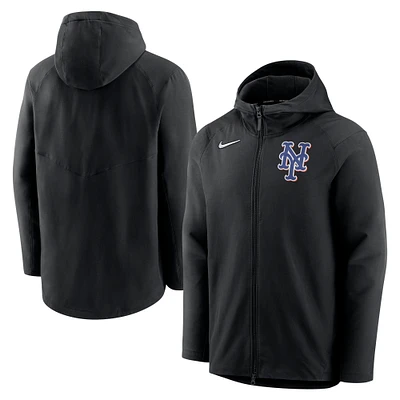 Men's Nike Black New York Mets Authentic Collection Performance Raglan Full-Zip Hoodie