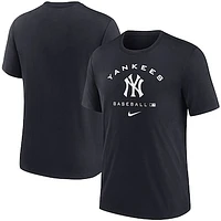 Men's Nike Black New York Yankees Authentic Collection Tri-Blend Performance T-Shirt