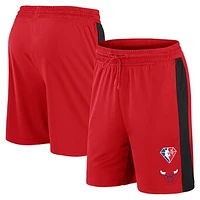 Men's Fanatics Red Chicago Bulls 75th Anniversary Downtown Performance Practice Shorts