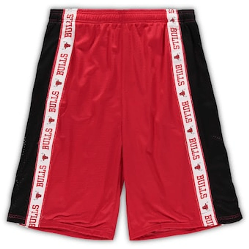 Men's Fanatics Red/Black Chicago Bulls Big & Tall Tape Mesh Shorts