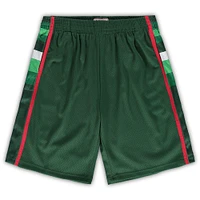 Men's Mitchell & Ness Hunter Green Milwaukee Bucks Big Tall Hardwood Classics Team Swingman Shorts