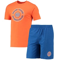 Men's Concepts Sport Blue/Orange New York Knicks T-Shirt & Shorts Sleep Set