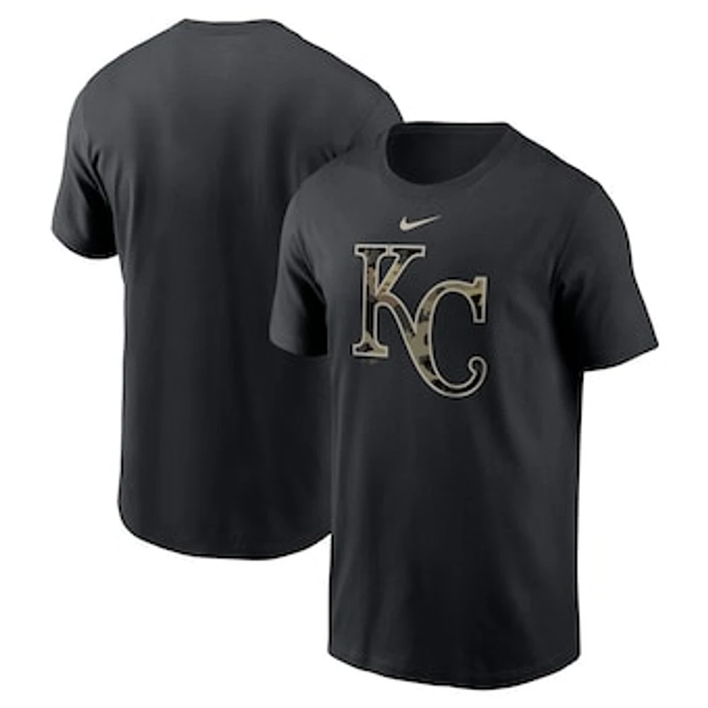 Men's Nike Black Kansas City Royals Team Camo Logo T-Shirt