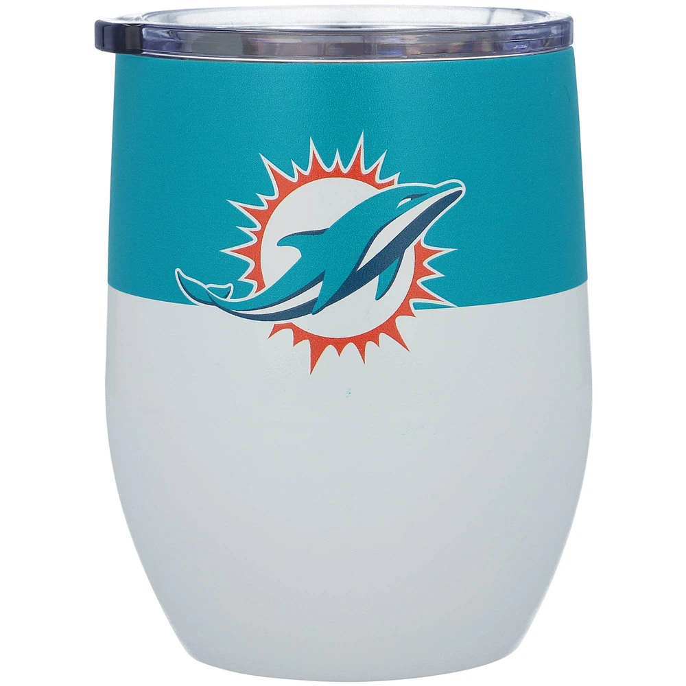 Miami Dolphins 16oz. Colorblock Stainless Steel Curved Tumbler