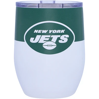 New York Jets 16oz. Colorblock Stainless Steel Curved Tumbler