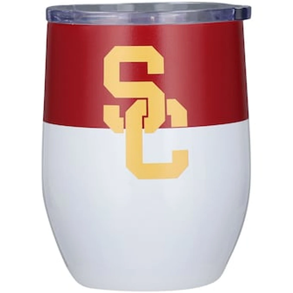 USC Trojans 16oz. Colorblock Stainless Steel Curved Tumbler