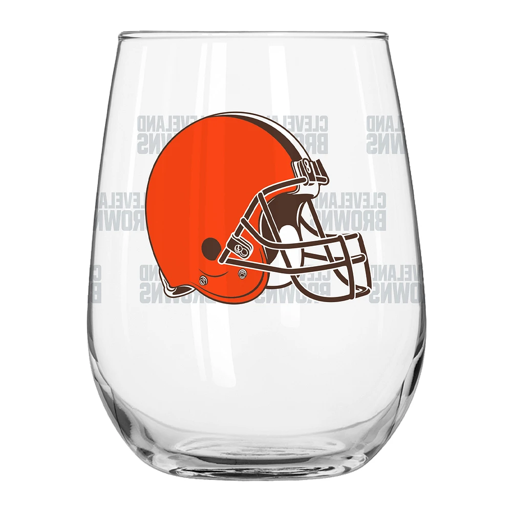 Cleveland Browns 16oz. Satin-Etched Logo Curved Beverage Glass