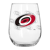 Carolina Hurricanes 16oz. Satin-Etched Logo Curved Beverage Glass