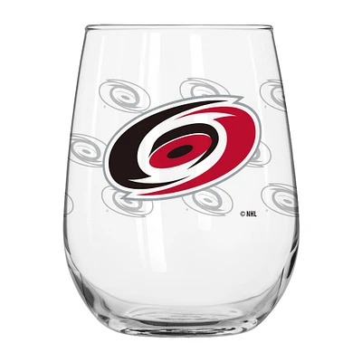 Carolina Hurricanes 16oz. Satin-Etched Logo Curved Beverage Glass