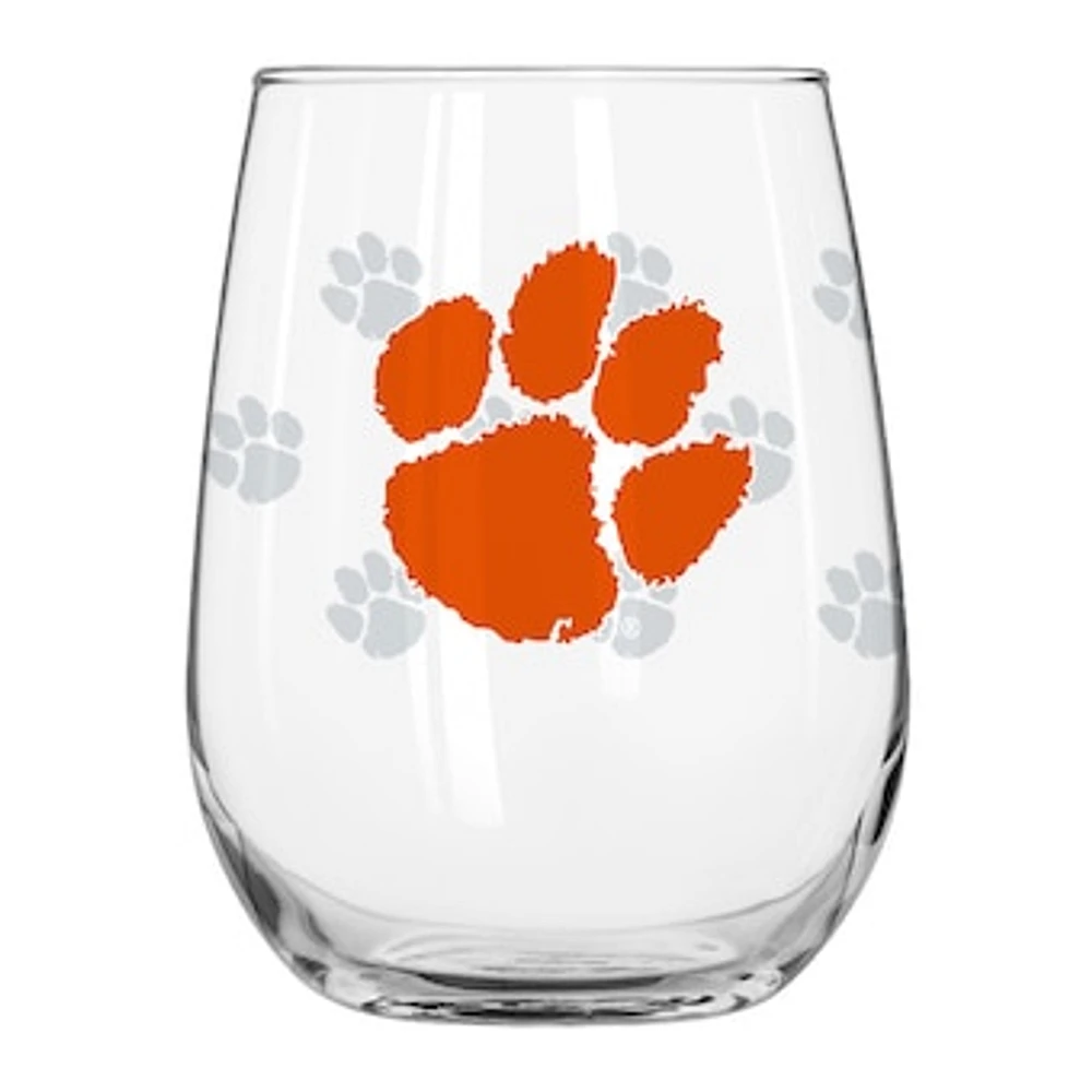 Clemson Tigers 16oz. Satin-Etched Logo Curved Beverage Glass