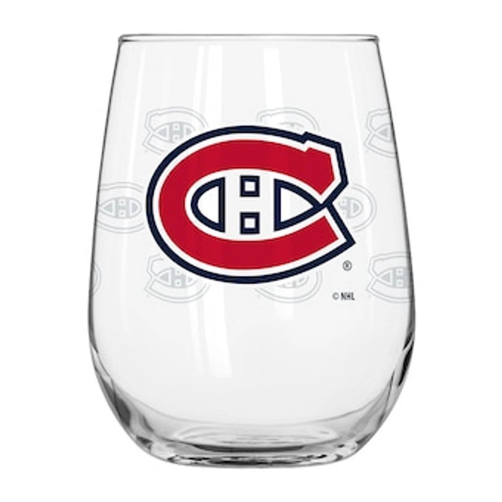 Montreal Canadiens 16oz. Satin-Etched Logo Curved Beverage Glass