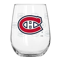 Montreal Canadiens 16oz. Satin-Etched Logo Curved Beverage Glass