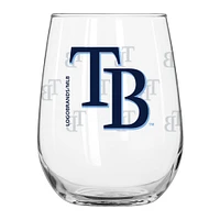 Tampa Bay Rays 16oz. Satin-Etched Logo Curved Beverage Glass