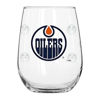 Edmonton Oilers 16oz. Satin-Etched Logo Curved Beverage Glass