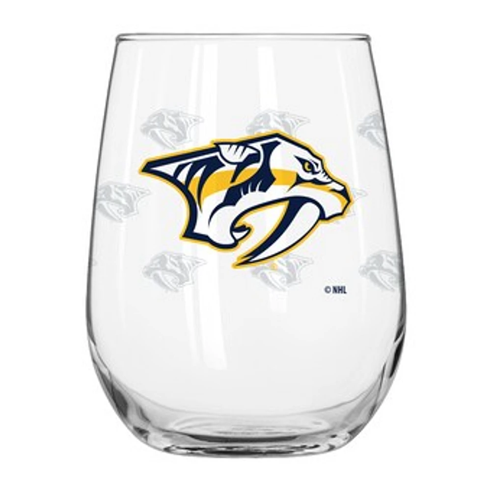 Nashville Predators 16oz. Satin-Etched Logo Curved Beverage Glass