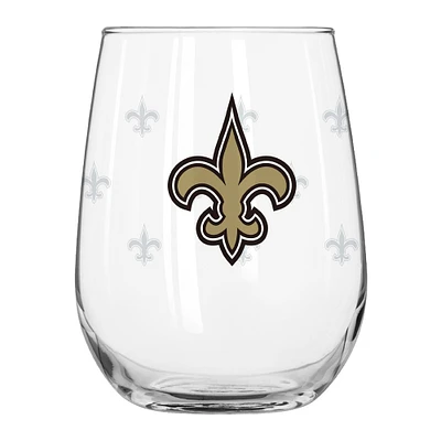 New Orleans Saints 16oz. Satin-Etched Logo Curved Beverage Glass