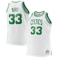 Men's Mitchell & Ness Larry Bird White Boston Celtics Big Tall 1985/86 Hardwood Classics Swingman Jersey