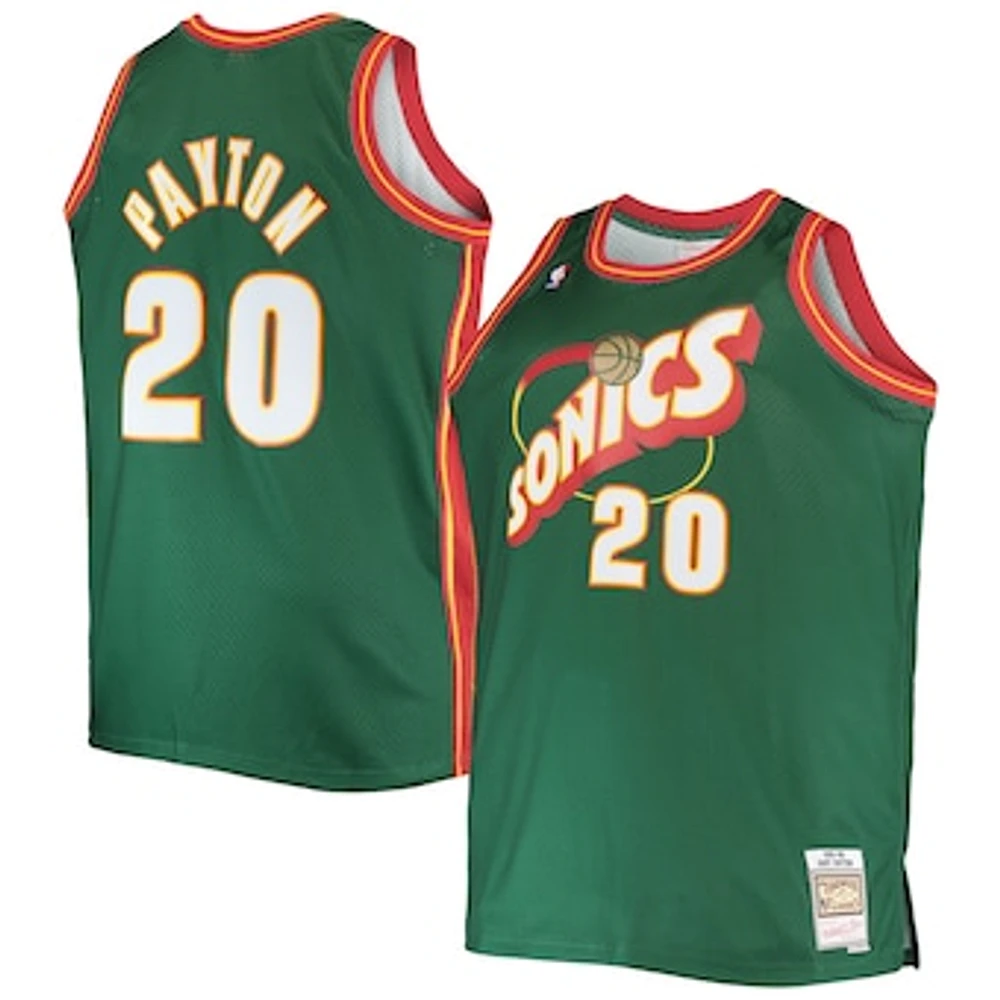 Men's Mitchell & Ness Gary Payton Green Seattle SuperSonics Big & Tall 1995/96 Hardwood Classics Swingman Jersey