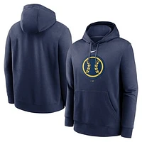 Men's Nike Navy Milwaukee Brewers Alternate Logo Club Pullover Hoodie