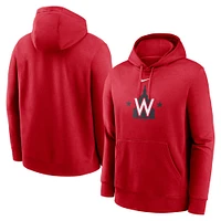 Men's Nike Red Washington Nationals Alternate Logo Club Pullover Hoodie