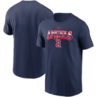 Men's Nike Navy Los Angeles Angels Cooperstown Collection Rewind Arch T-Shirt