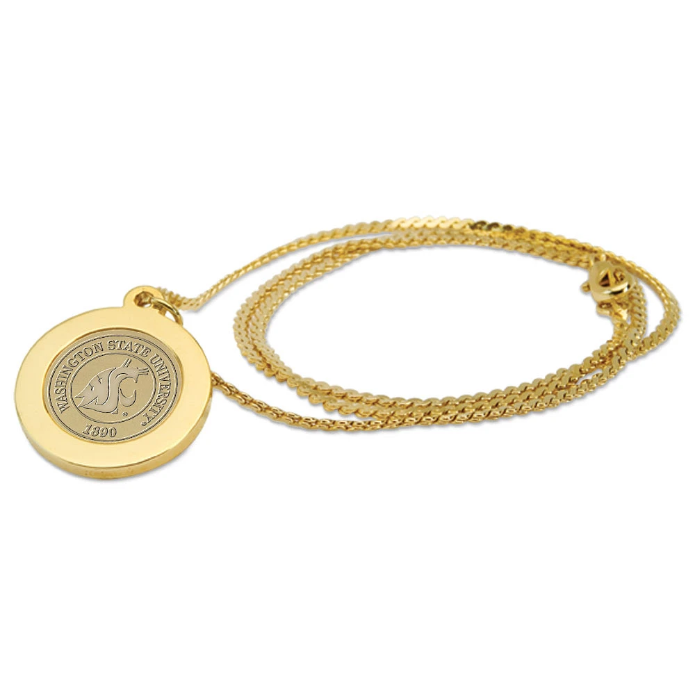 Washington State Cougars Gold Pendant Necklace
