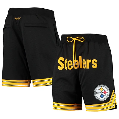 Men's Mitchell & Ness Black Pittsburgh Steelers Just Don Gold Rush Shorts