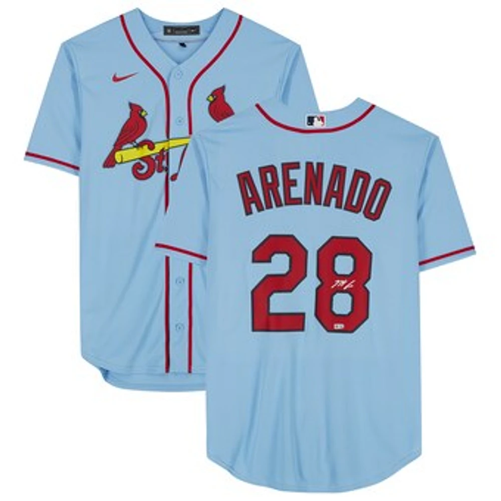 Nolan Arenado St. Louis Cardinals Autographed Light Blue Nike Replica Jersey