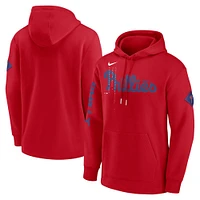 Men's Nike Red Philadelphia Phillies Reflection Fleece Pullover Hoodie