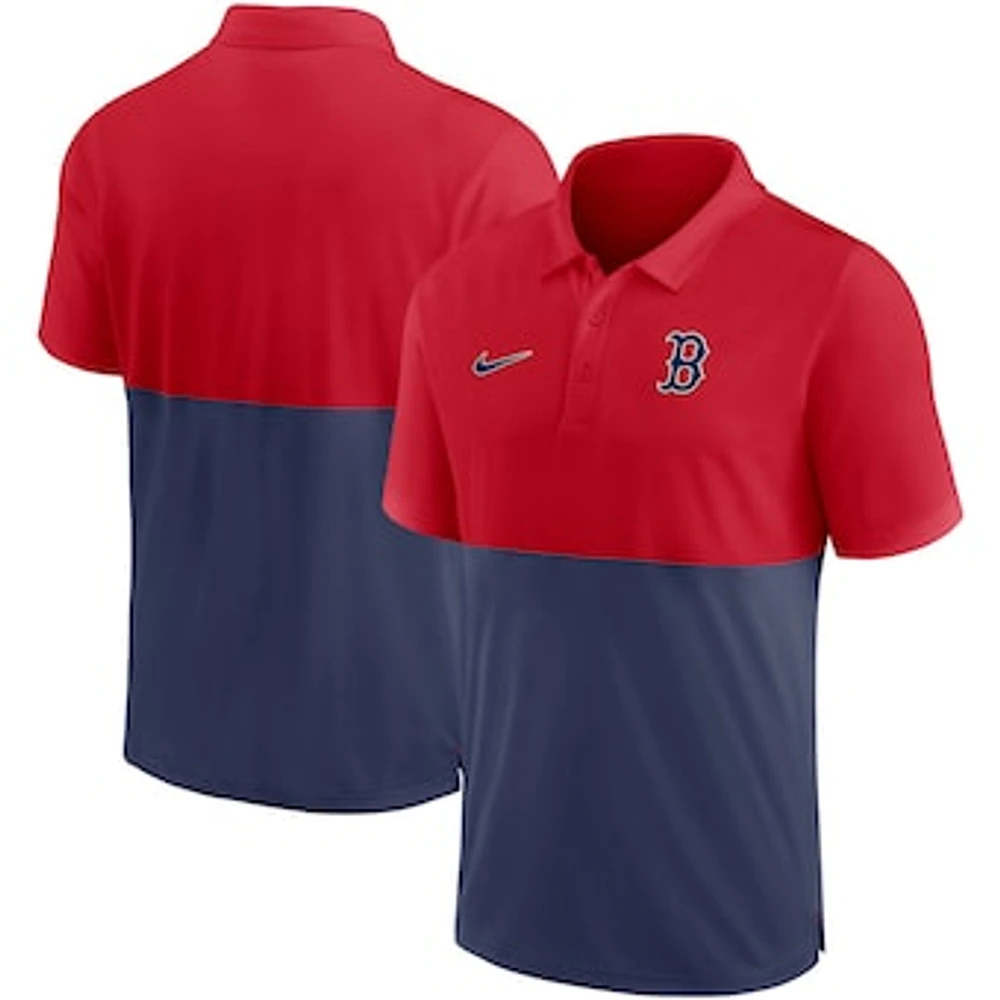 Men's Nike Red/Navy Boston Red Sox Team Baseline Striped Performance Polo