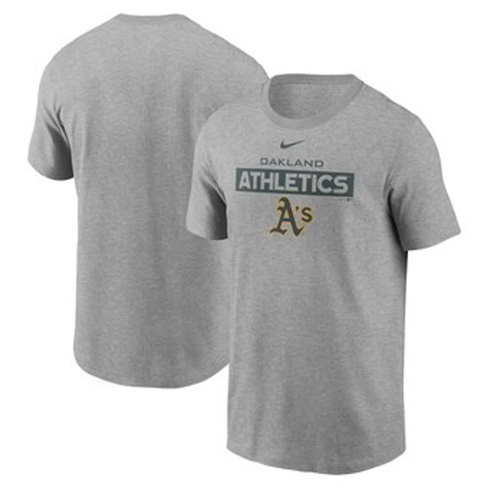 Men's Nike Heathered Gray Oakland Athletics Team T-Shirt