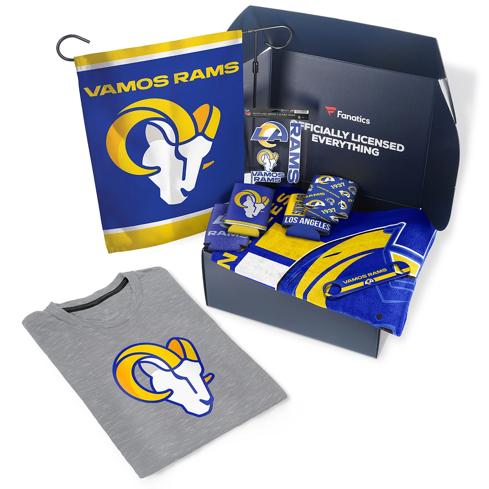 Los Angeles Rams Fanatics Pack Tailgate Game Day Essentials T-Shirt Gift Box - $107+ Value