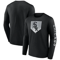 Men's Fanatics Black Chicago White Sox Iconic Clear Sign Long Sleeve T-Shirt