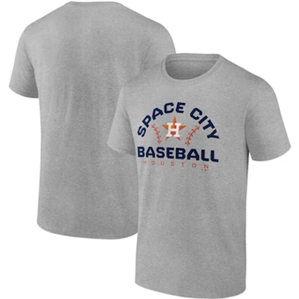 Men's Fanatics Heathered Gray Houston Astros Iconic Go for Two T-Shirt