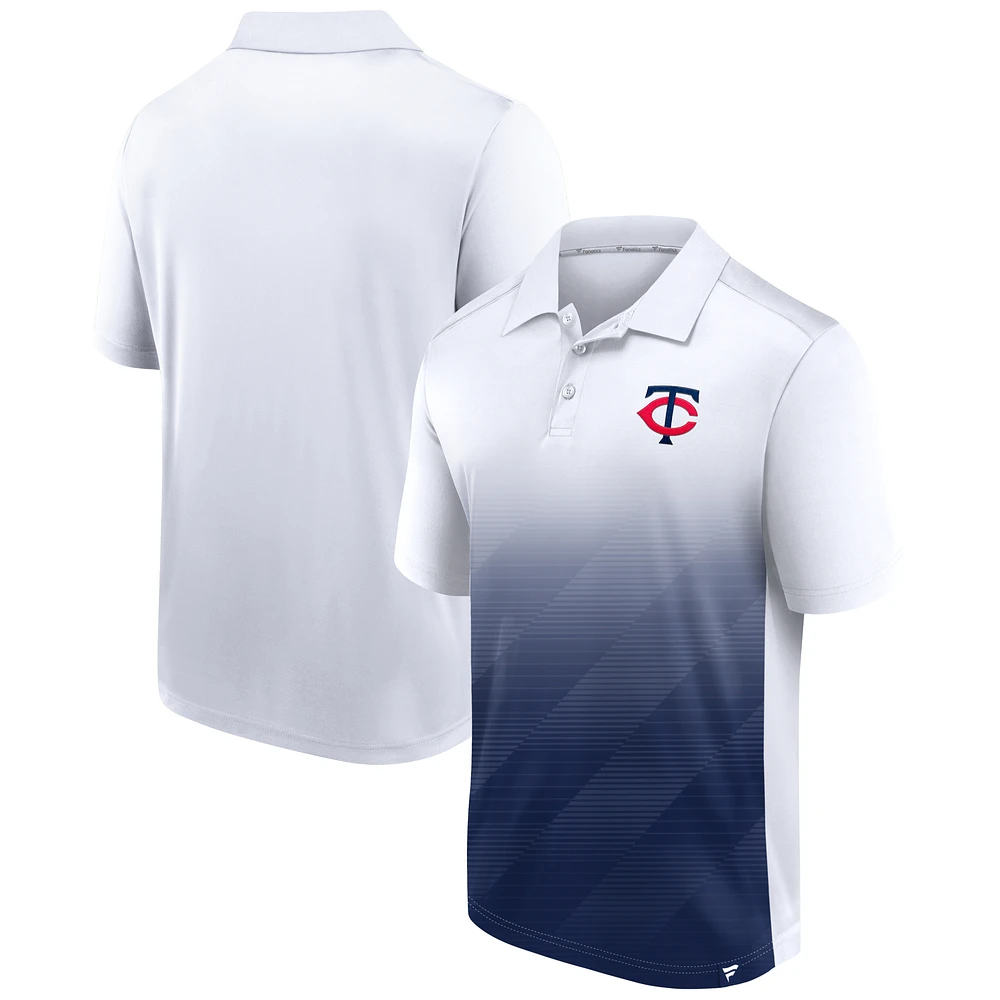 Men's Fanatics White/Navy Minnesota Twins Iconic Parameter Sublimated Polo