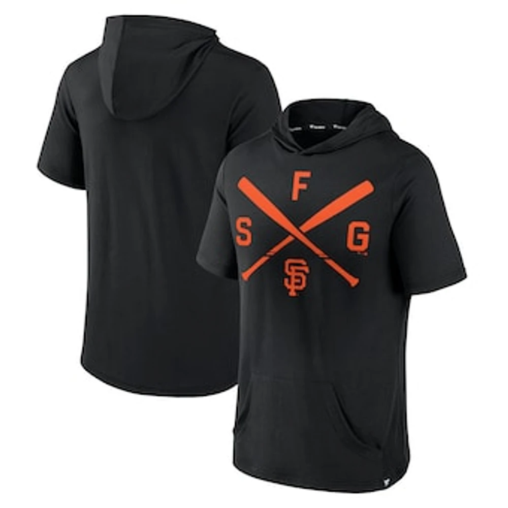 Men's Fanatics Black San Francisco Giants Iconic Rebel Short Sleeve Hooded Top