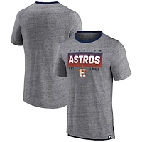 Men's Fanatics Heathered Gray Houston Astros Iconic Team Element Speckled Ringer T-Shirt