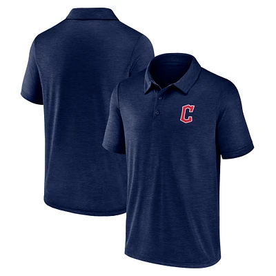 Men's Fanatics Navy Cleveland Guardians Primary Logo Space-Dye Polo