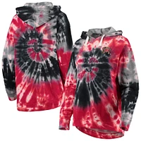 Women's Colosseum Red Maryland Terrapins Slow Ride Spiral Tie-Dye Oversized Pullover Hoodie