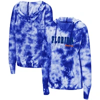 Women's Colosseum Royal Florida Gators Shavonee Tie-Dye Pullover Hoodie