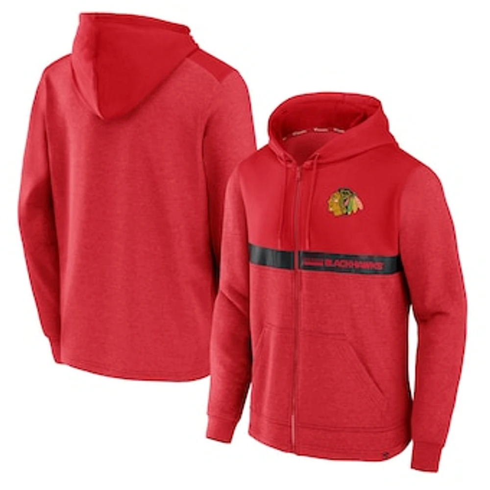 Men's Red Chicago Blackhawks Iconic Ultimate Champion Full-Zip Hoodie