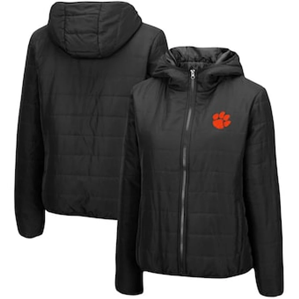 Women's Colosseum Black Clemson Tigers Arianna Full-Zip Puffer Jacket