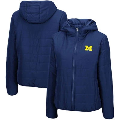 Women's Colosseum Navy Michigan Wolverines Arianna Full-Zip Puffer Jacket