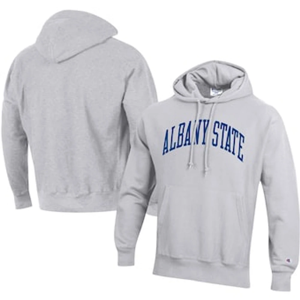 Men's Champion Gray Albany State Golden Rams Tall Arch Pullover Hoodie