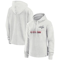 Women's Fanatics Ash Washington Capitals True Classics Legacy Quarter-Zip Hoodie
