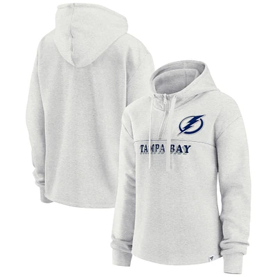 Women's Fanatics Ash Tampa Bay Lightning True Classics Legacy Quarter-Zip Hoodie