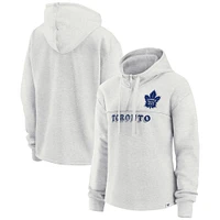 Women's Fanatics Ash Toronto Maple Leafs True Classics Legacy Quarter-Zip Hoodie