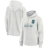 Women's Fanatics Ash Seattle Kraken True Classics Legacy Quarter-Zip Hoodie