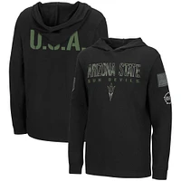 Youth Colosseum Black Arizona State Sun Devils OHT Military Appreciation Tango Long Sleeve Hoodie T-Shirt