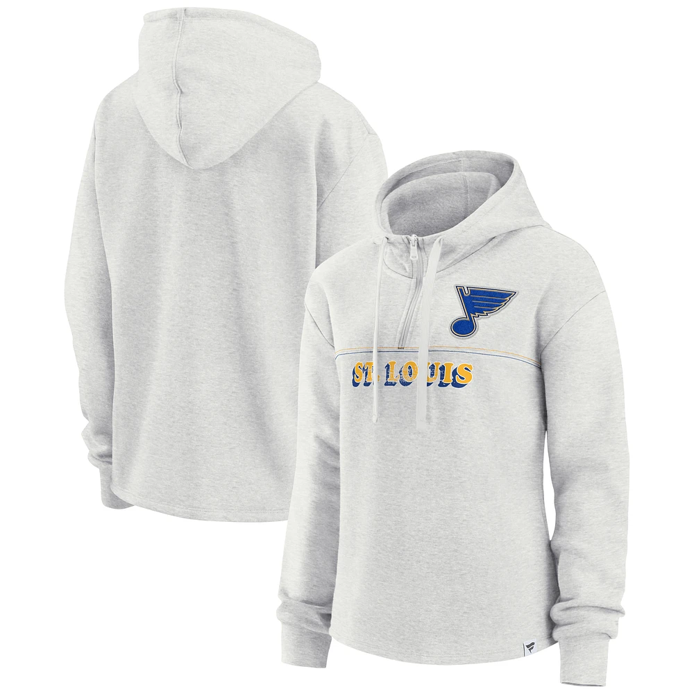 Women's Fanatics Ash St. Louis Blues True Classics Legacy Quarter-Zip Hoodie